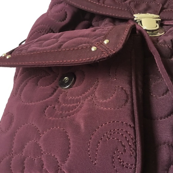 Vera Bradley Plum and Floral Quilted Backpack - Picture 11 of 15